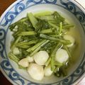 ちゃぎー's cooksnap of when they made つまみ菜と油揚げのお味噌汁.