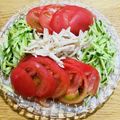ボブナナ's cooksnap of when they made トマトときゅうりの深煎りごまバンバンジー.