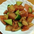 55才のおじさん's cooksnap of when they made 簡単＊トマトとキュウリのバルサミコサラダ.