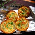 haruku221's cooksnap of when they made 余った餃子の皮で☆しらすと大葉のミニピザ.