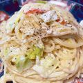 kurozata's cooksnap of when they made 蟹缶de本格*蟹クリームパスタ.