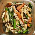 papupapi's cooksnap of when they made アスパラとしめじの湯葉和え.