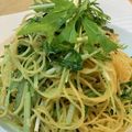 chikarin♡'s cooksnap of when they made シャキッと水菜と明太子のガーリックパスタ.