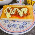 へい♡ゆー♡'s cooksnap of when they made 食べるラー油とマヨネーズのトースト.