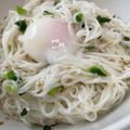 pinokoのこ's cooksnap of when they made 素麺アレンジ 簡単ネギ温玉素麺.