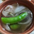 NAGANO久留米's cooksnap of when they made スナップエンドウと（新）玉ねぎのスープ.