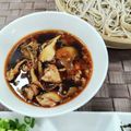 在宅勤務のおじさん's cooksnap of when they made 夏はピリ辛‼簡単豚きのこつゆで…つけそば.