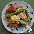 beagleのライラ's cooksnap of when they made アスパラとソーセージの卵炒め.