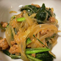 ひぃちゃん0130's cooksnap of when they made 法蓮草と豚ひき肉と糸こんにゃくの炒め物.