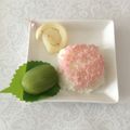 puniＫ's cooksnap of when they made 梅雨入りを楽しむあじさいおにぎり.