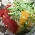 葉月優希's cooksnap of when they made ポン酢とオリーブ油の釜たまサラダうどん.