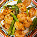 ♪れんママ♪'s cooksnap of when they made 海老とアスパラのオイマヨ炒め.