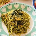 ♥︎yaya♥︎'s cooksnap of when they made ★大葉と海老のジェノバ風パスタ.