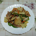 レオミウ's cooksnap of when they made 豚肉とピーマン、長芋のオイスター炒め♬.