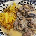 ひろと＾＿＾ママ's cooksnap of when they made チューリッヒ風牛肉のクリーム煮.