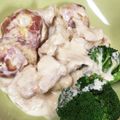 Chikalo's cooksnap of when they made ほうれん草と鶏むね肉の味噌クリーム煮.
