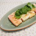 バカリャウ's cooksnap of when they made 豆腐とスモークサーモンの重ね蒸し.
