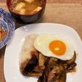 ハグちゃん's cooksnap of when they made ナスとベーコンの温玉プレート.