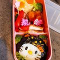 もあまま♡'s cooksnap of when they made 黒猫キティのハロウィン弁当（キャラ弁）.