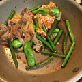 冷蔵庫レスキュー隊's cooksnap of when they made 簡単！豚キムチとししとうの生姜焼き.