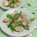 赤い電話's cooksnap of when they made アスパラと鶏肉の塩味炒め♪︎.