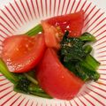 なーなちゃん's cooksnap of when they made 小松菜とトマトのお浸し☆.