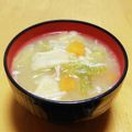 ドルフィンサーモン's cooksnap of when they made 白菜・油揚げ、人参のお味噌汁.