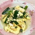サイチョン's cooksnap of when they made 油揚げとニラの卵とじ.
