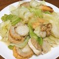 vabochan's cooksnap of when they made キャベツとベビーホタテのオリーブ蒸し.
