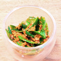 青あひる's cooksnap of when they made 絹さやの胡麻和え　~ひと手間かけました~.