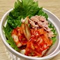 cocoalover's cooksnap of when they made 暑い日に！キムチツナ冷ややっこ.