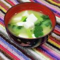 ふうはっちゃん's cooksnap of when they made 小松菜と豆腐の味噌汁.