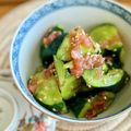 マルんちの丸顔's cooksnap of when they made 簡単♪叩き胡瓜の梅おかか胡麻油和え.