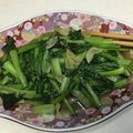 キャップとラム's cooksnap of when they made ビールが進む…ニンニクが効いた青菜炒め！.