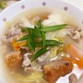 kpえもん♪'s cooksnap of when they made 豚バラと小松菜のお雑煮.