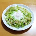 すうがん's cooksnap of when they made キャベツとベーコンの座布団の目玉焼き.