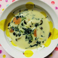 チェックのミニくま's cooksnap of when they made 貧血対策♡小松菜としめじの豆乳スープ.