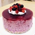 okamemom's cooksnap of when they made ブルーベリームースケーキ♪.
