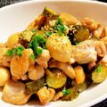 t0mt0mt0m's cooksnap of when they made 鶏肉とうずらとキュウリのさっぱり煮込み♪.