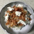 Ruriluru's cooksnap of when they made クリームチーズと鮭フレーク丼.