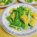 へい♡ゆー♡'s cooksnap of when they made 水菜と油揚げのサラダ.