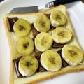 まん☆まる's cooksnap of when they made 板チョコバナナトースト♡.