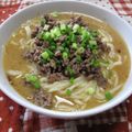 どれみ０８'s cooksnap of when they made 坦々麺＊お湯で簡単スープ＆レンジで♪.