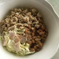 Ruriluru's cooksnap of when they made 納豆と鶏そぼろのサラダご飯.
