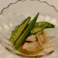 chii198's cooksnap of when they made ササミとオクラのおひたし.