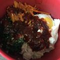 Yokchina's cooksnap of when they made レンジで簡単！ネギマヨツナビビンバ.