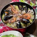 えびあぼかどさんど's cooksnap of when they made フライパンで簡単♪我が家のパエリア.