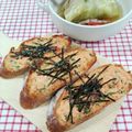 在宅勤務のおじさん's cooksnap of when they made 辛子明太マヨの大葉海苔バゲット.