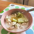 Eire's cooksnap of when they made 鶏むねとブロッコリーの豆乳スープ.