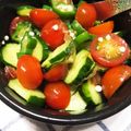 みなとのまんま's cooksnap of when they made オクラ、プチトマト、きゅうりの麺つゆ和え.